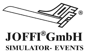 Logo Joffi GmbH :: Zeichnung eines abhebenden Jets, mit den Worten Joffi GmbH, Simulator-Events
