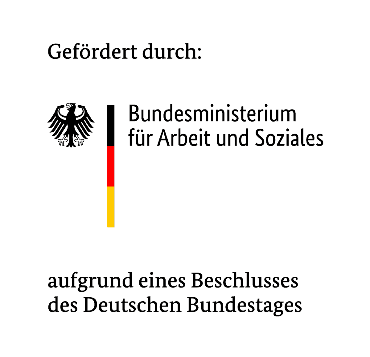 Logo - Gefördert durch: Bundesministerium für Arbeit und Soziales