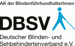 DBSV Logo with addition "AK der BlindenführhundhalterInnen" (AK of blind guide dog owners)