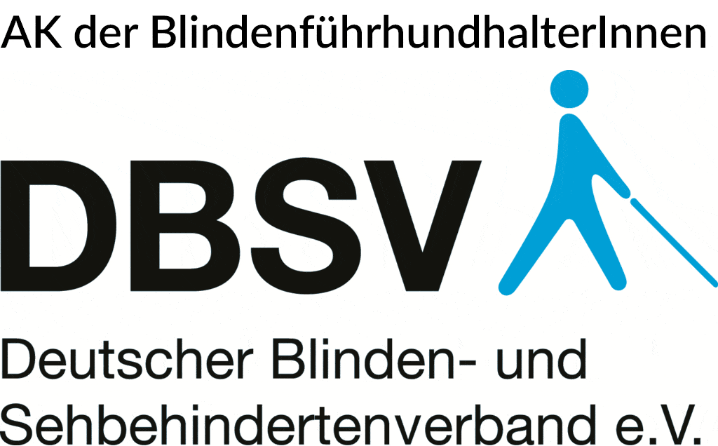 DBSV Logo with addition "AK der BlindenführhundhalterInnen" (AK of blind guide dog owners)