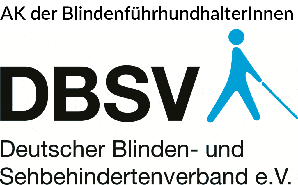 DBSV Logo mit Zusatz "AK der BlindenführhundhalterInnen" DBSV Logo mit Zusatz "AK der BlindenführhundhalterInnen"