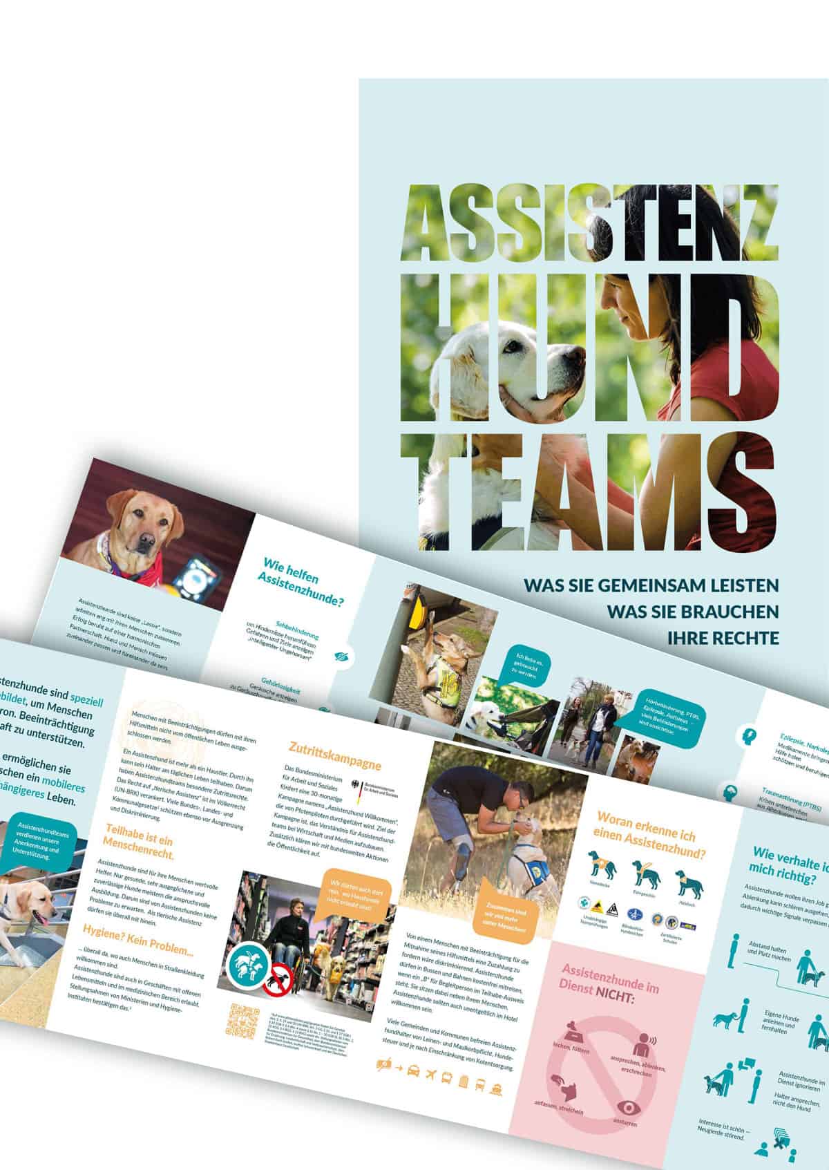 Info brochure assistance dog teams from the outside and inside