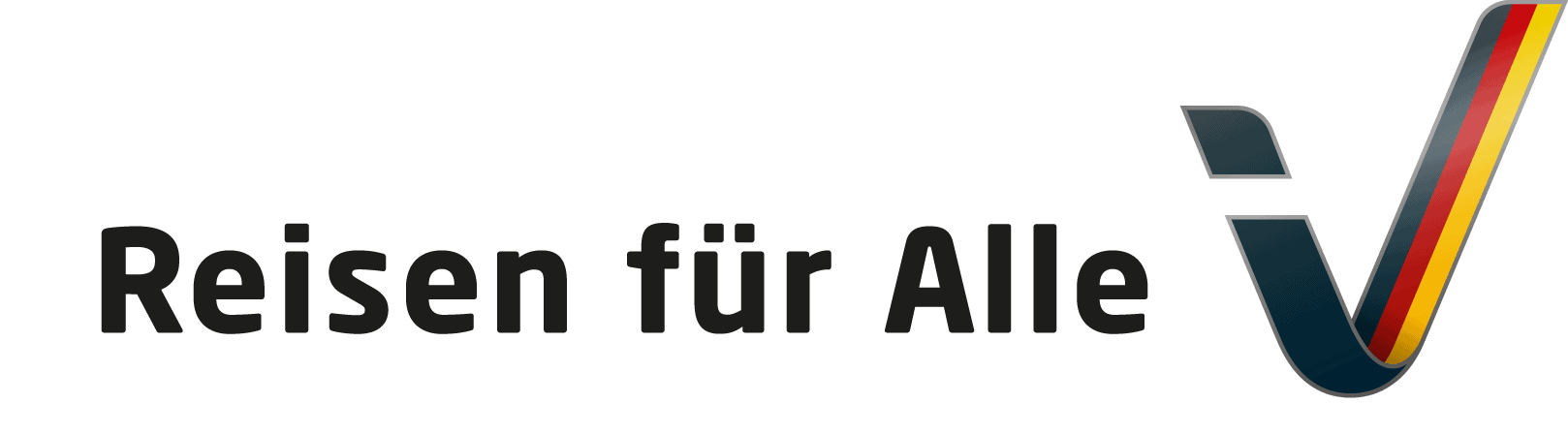 Logo der Initiative Reisen für Alle :: Der Schriftzug Reisen für Alle und das Logo.