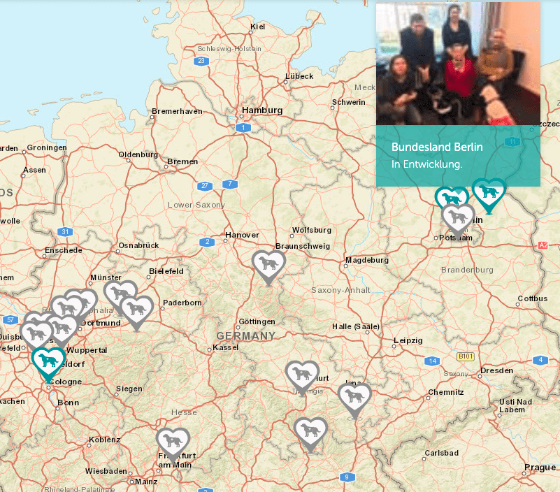 Screenshot von der Karte Assistenzhundfreundliche Kommune