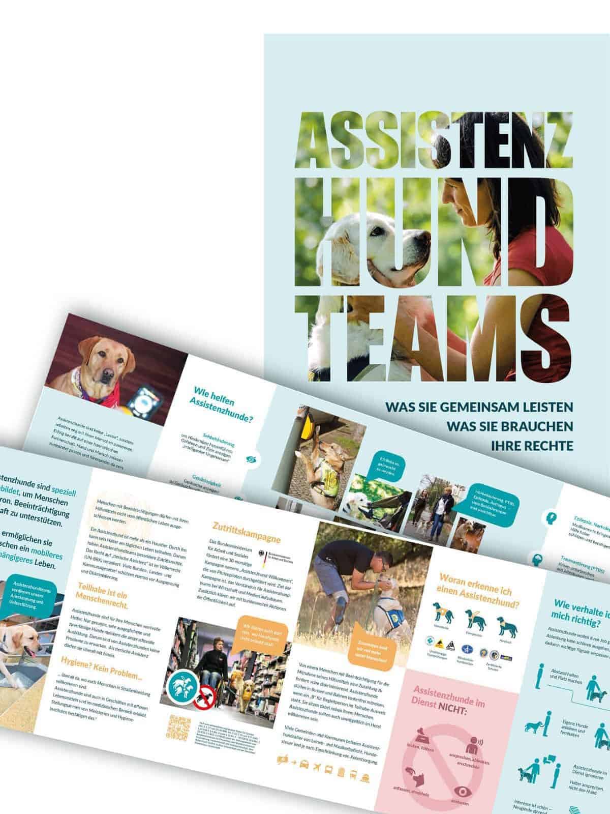 Info brochure assistance dog teams from the outside and inside