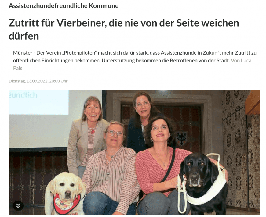 Artikel Münster assistenzhundfreundlich